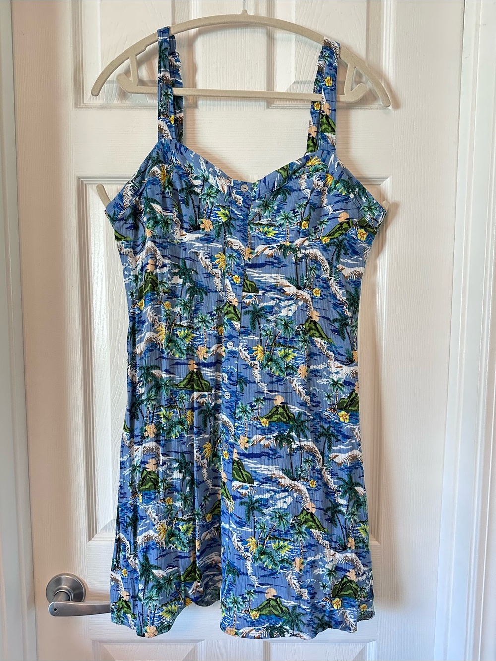 Wild Fable Blue Tropical Print Sundress - L